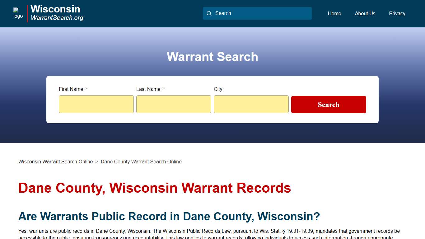 Dane County, Wisconsin Warrant Search | WisconsinWarrantSearch.org